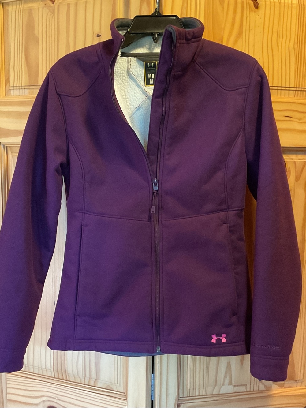 Under Armour Purple Zip-Up Performance Jacket with Pink Logo size M